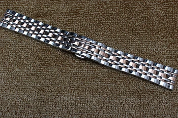 Poliruoti nauja grupė, Nerūdijančio plieno Juoda su rosegold Watchband Metalo Laikrodžiai dirželis apyrankę kaip 14mm 16mm 18mm 20mm 22mm 23 mm 24mm