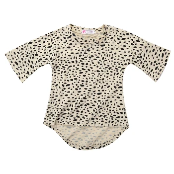 Iki 2017 M. Vasaros Naujus Mielas Kūdikis Vaikų Mergaičių Drabužių Atsitiktinis Medvilnės Šalies Septynių Rankovėmis Leopard Medvilnės Suknelė
