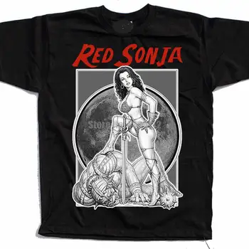 Red Sonja Filmo Plakatas Moteriški Marškinėliai, Japonijos Streetwear Marškinėlius Dizaineris Tshirts Medvilnės Marškinėliai Xxxxl