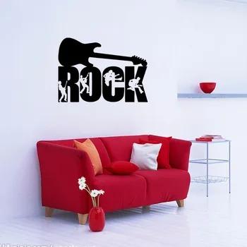 Kūrybos roko muzikos meno vinilo lipdukai, sienų lipdukai namų dekoro kambarį lova nuimamas 