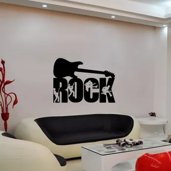 Kūrybos roko muzikos meno vinilo lipdukai, sienų lipdukai namų dekoro kambarį lova nuimamas 