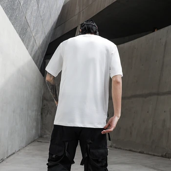 IiDossan 2020 m. Tamsiai Hip-Hop T Marškinėliai Vyrams Big Kišenės Trumpas Rankovėmis Tee Streetwear Poilsiu Viršūnes Prekės ženklo Moterys Atsitiktinis korėjos Drabužių