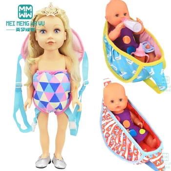Baby doll, priedai 43 cm, žaislas naujas gimęs lėlės imituojamas vystyklų Eiti kuprinė