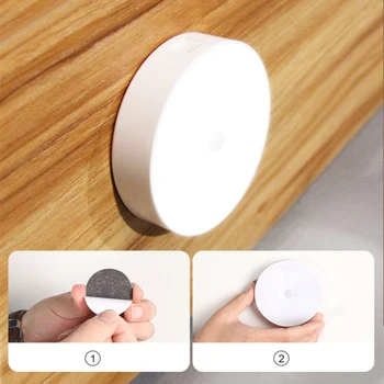 Judesio Jutiklis LED Nakties Šviesos USB Įkraunamą Energijos taupymo Miegamojo, vonios kambariui Laiptai Protingas Kūno Indukcinės Lempos