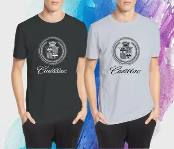 Naujas Dizainas Cadillac Logotipą, Variklio Tec Vyrų Black & White Marškinėliai Tee Marškinėliai