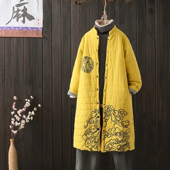 Tradicinės Kinų Drabužiai Moterims Plius Dydis Šiuolaikinės Kinų Cheongsam Qipao Žiemos Medvilnės Rytų Kinijos Suknelės FF2536