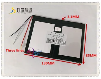 3.7 V 5000mAH 3185130 (polimeras ličio jonų baterija ) Li-ion baterija tablet pc POWER BANK GPS e-knygos garsiakalbis