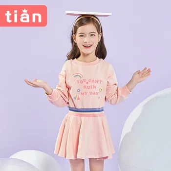 Pavasario 2021 Mergaičių Suknelė Nauja Vaikiška Sijonas Korėjos Stilius, Spausdinta 3 Iki 8 Metų Amžiaus Vaikams Drabužių Mergaičių Nemokamas Pristatymas