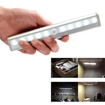 10LED spinta šviesos spindulių žmogaus kūno indukcijos kabineto spinta lempos ilgio aliuminio lydinio lempos