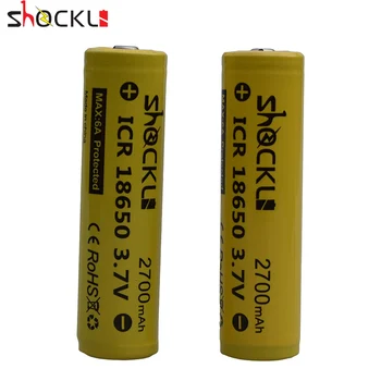 2vnt Shockli 18650 baterija 3.7 V 2700mAh įkraunama baterija, Li-ion bateria su apsaugos PCB už žibintai, žibintų, įrankiai