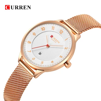 Curren 9035B Mados moteriški laikrodžiai, Nerūdijančio Plieno, Aukso žiūrėti moterų Curren Karšto Pardavimo Ponios Žiūrėti Kvarciniai laikrodžiai moterims