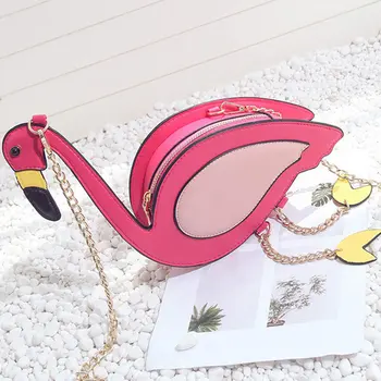Naujas Mados Moterų Flamingo Paukščių Stiliaus Pečių Maišą Grandinės tarp Kūno Crossbody Maišeliai Mini Atsitiktinis Ponios 