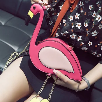 Naujas Mados Moterų Flamingo Paukščių Stiliaus Pečių Maišą Grandinės tarp Kūno Crossbody Maišeliai Mini Atsitiktinis Ponios 
