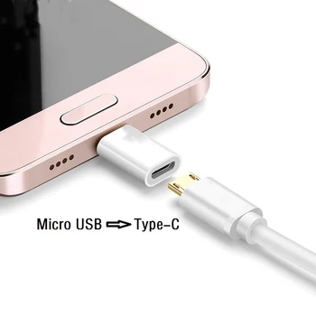 Micro USB Female Į C Tipo Male Adapter Xiaomi Mi 8 Redmi 7 Pastaba Huawei P20 Lite Oneplus 6 