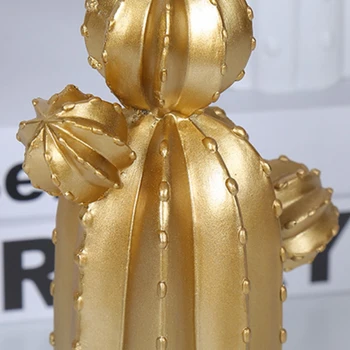 Aukso Kaktusas Ornamentu Namų Dekoro Dervos Gražus Paveikslas Rankų darbo Imitavimo įrenginiai, Namų & Parduotuvė