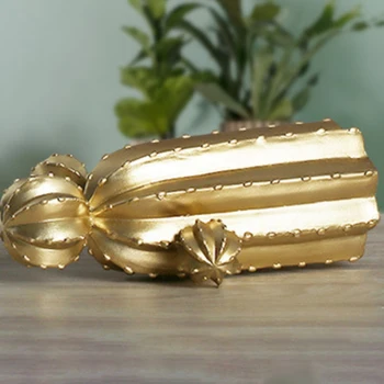 Aukso Kaktusas Ornamentu Namų Dekoro Dervos Gražus Paveikslas Rankų darbo Imitavimo įrenginiai, Namų & Parduotuvė