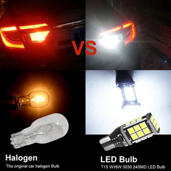 1x T15 Canbus led 921 W16W LED Lemputės, Automobilių Atsarginės Atvirkštinio Žiburiai 