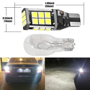 1x T15 Canbus led 921 W16W LED Lemputės, Automobilių Atsarginės Atvirkštinio Žiburiai 