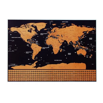 42*30cm Juodas Pasaulio Kelionių popieriaus Žemėlapį Nulio Išjungti Žemėlapio Asmeninį Ištrinti Pasaulio Žemėlapyje, Be Vamzdžių Apdaila Sienų Lipdukai