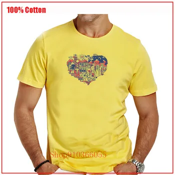 Miestas Meilės marškinėliai vyrams Atsitiktinis, Patogūs marškinėliai paprasta mados Viršūnes Tee vyrams drabužius Naujausias dizaino t-shirt Karšto pardavimo t-shirts