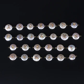 5vnt/daug pradinis 26 abėcėlės raidės vaivorykštė sumaišykite cz pavadinimas žavesio gamtos perlų karoliukais gimtadienio papuošalai nuorodą, apyrankės moterims