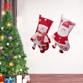 2 Vnt Kalėdų Kojinės, Kalėdos Židinys Kojinės Saldainiai Dovanų Maišelis Kalėdų Eglutės Kabantys Papuošalai Apdailos vyras kojinės + snowm
