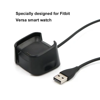 USB Įkrovimo lizdas Dock USB Duomenų Kabeliu Bazės Stalinis Įkroviklis Fitbit Atvirkščiai Žiūrėti Juoda