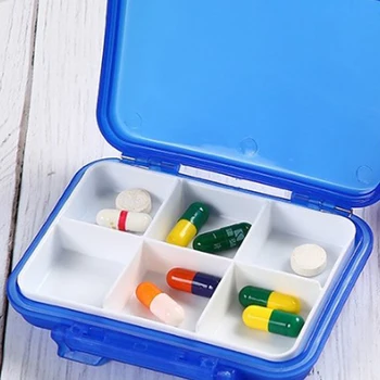 Nešiojamų 6 Tinklus Tablečių Dėžutė Narkotikų Tabletė Medicina Saugojimo Turėtojas Splitter Atveju Saugojimo Organizatorius Konteinerių Atveju