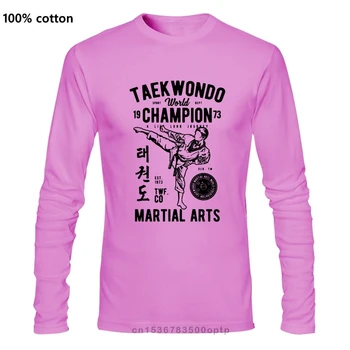 2020 Naujas Mados Prekės ženklo Viršūnes Vyrų Marškinėlius Vyrų Taekvondo Pasaulio Čempionatą Vyrų Kovos Arter T-Shirt Trainertopdesign T-Shirt