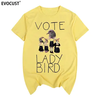 Balsuoti už Lady Bird Dir Greta Gerwig Vintage marškinėliai Medvilnės Vyrų marškinėliai Naujas TEE MARŠKINĖLIUS Womens