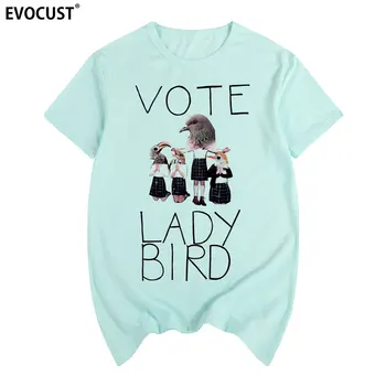 Balsuoti už Lady Bird Dir Greta Gerwig Vintage marškinėliai Medvilnės Vyrų marškinėliai Naujas TEE MARŠKINĖLIUS Womens