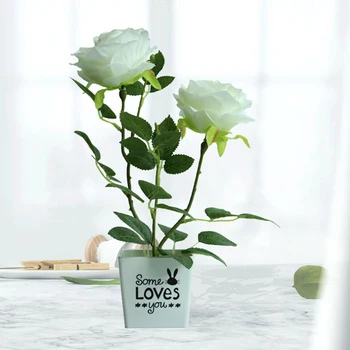 2heads Rožės Dirbtinės Gėlės Bonsai Šilko Gėlės, Dekoratyviniai Namų Stalo Maža Rose Vazoninių Netikrą Gėlės Plastiko Vazoniniams Augalams