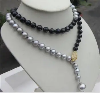 AAA 10-11 mm gražus Užsegimas tahaitian juoda juoda perlų vėrinį 36inch