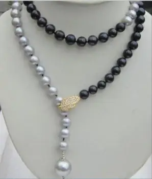 AAA 10-11 mm gražus Užsegimas tahaitian juoda juoda perlų vėrinį 36inch
