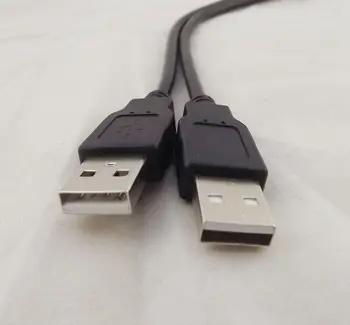 10vnt 25cm Dvigubas USB 2.0 Female Lizdas Panel Mount 2 USB A Male Kabelis-prailgintojas