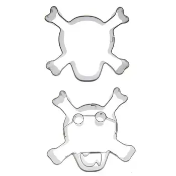Skeletas Galvos formos 2 gabalas sausainių pjovimo formų, kepimo įrankiai, tortas dekoravimo minkšti saldainiai įrankiai