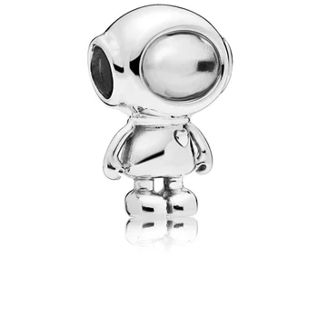 Naujas 925 Sterlingas Sidabro Mažai Robotas Karoliukai Žavesio Tinka Originalus Pandora Apyrankės Papuošalai Dovana
