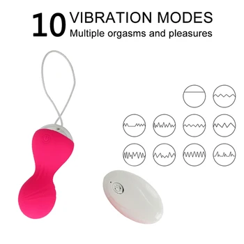 10 Greičių Vibracija, Kiaušiniai Kulka Belaidžio Nuotolinio Valdymo Vibratorius Klitorio Stimuliatorius Sumažinti Makšties Kegel Kamuolius Suaugusiųjų Sekso Žaislai Moterims