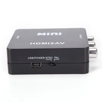 HDMI, AV-Scaler Adapteris Composite HD Video Converter Box HDMI, RCA AV/CVSB L/R Vaizdo 1080P Mini HDMI2AV Parama NTSC, PAL