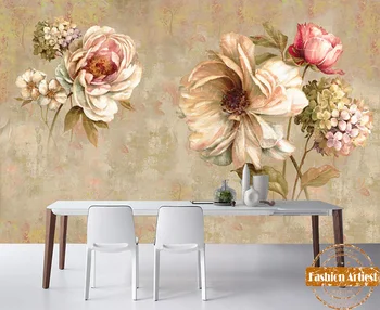 Custom gėlių meilė vertus aliejaus tapybai tapetai, freskos Europa royal romantiška rožė, tv, sofa, miegamojo kambarį, kavinė restoranas, baras