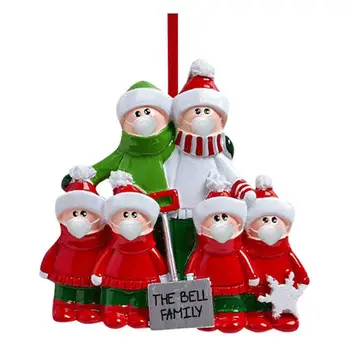 Naujųjų Metų Kalėdų Eglutės Ornamentu 2021 Motinos, Tėvo, Vaiko Santa Hat Pižama Vainikas Geltonos Spalvos Pet Garnyras Jaukus Atostogų Dovanų