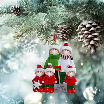 Naujųjų Metų Kalėdų Eglutės Ornamentu 2021 Motinos, Tėvo, Vaiko Santa Hat Pižama Vainikas Geltonos Spalvos Pet Garnyras Jaukus Atostogų Dovanų