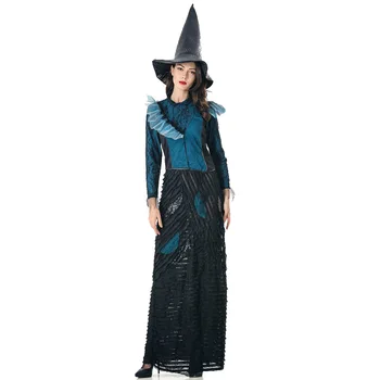 Helovinas Ragana, Vampyras Kostiumai Moterims Suaugusiųjų Baisu Partijos Veiklos Drama Drabužių su Skrybėlę cosplay kostiumas