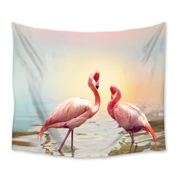 Flamingo Gyvūnų Gobelenas Šiaurės Stiliaus Sienos Kabo Gobelenai Bendrabučio Sienos Menas Namų Dekoro Kelionės, Kempingas Paplūdimio Rankšluostį Jogos Kilimėlis