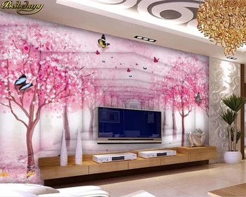 Beibehang 3d tapetai Užsakymą sienos popieriaus freskos gėlių 3D stereo plėtros erdvę TV fono sienos papel de parede