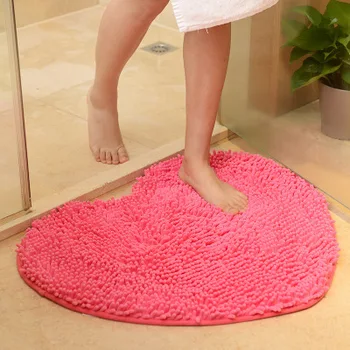 Šeniliniai širdies formos neslidus absorbentas kilimų vestuvių kambarys persikas širdies kilimėlis, miegamasis, vonios kambarys absorbentas kilimėlis