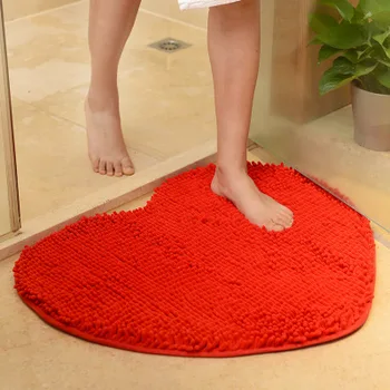 Šeniliniai širdies formos neslidus absorbentas kilimų vestuvių kambarys persikas širdies kilimėlis, miegamasis, vonios kambarys absorbentas kilimėlis