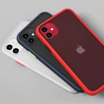 Paprastas Bamperis Matinis Telefono dėklas skirtas iPhone 11 Pro XR X XS Max SE 6S 8 7 Plus atsparus smūgiams Minkšto Silikono Skaidrios TPU Case Cover