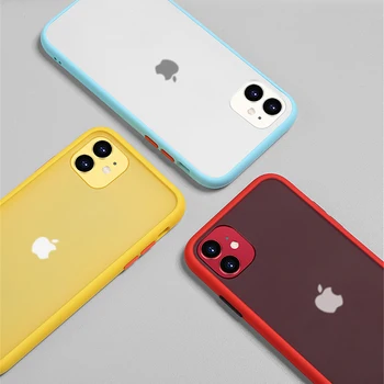Paprastas Bamperis Matinis Telefono dėklas skirtas iPhone 11 Pro XR X XS Max SE 6S 8 7 Plus atsparus smūgiams Minkšto Silikono Skaidrios TPU Case Cover