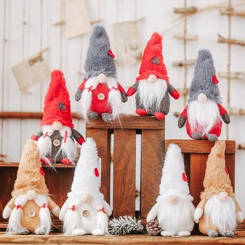 Kalėdų Dekoro Beveidis Gnome Santa Kalėdų Medžio Kabo Ornamentu Lėlės Dekoro Namų Pakabukas Dovanos Lašas Papuošalai Šalies Prekių